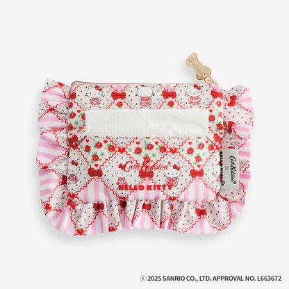 Cath Kidston × Hello Kitty　フリルティッシュポーチ＆マスコットチャームセット Patchwork