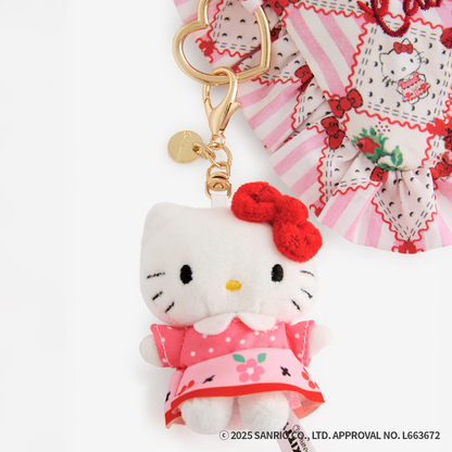 Cath Kidston × Hello Kitty　フリルティッシュポーチ＆マスコットチャームセット Patchwork