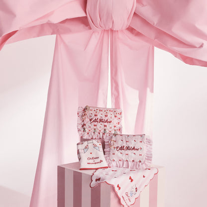 Cath Kidston × Hello Kitty　フリルティッシュポーチ＆マスコットチャームセット Patchwork