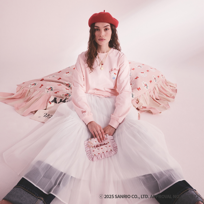 Cath Kidston × Hello Kitty　フリルティッシュポーチ＆マスコットチャームセット Provence