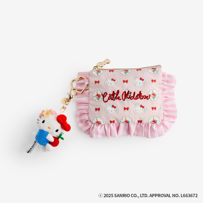 Cath Kidston × Hello Kitty　フリルティッシュポーチ＆マスコットチャームセット Provence