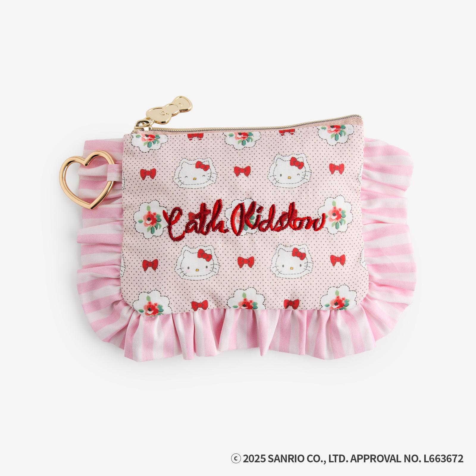 Cath Kidston × Hello Kitty　フリルティッシュポーチ＆マスコットチャームセット Provence