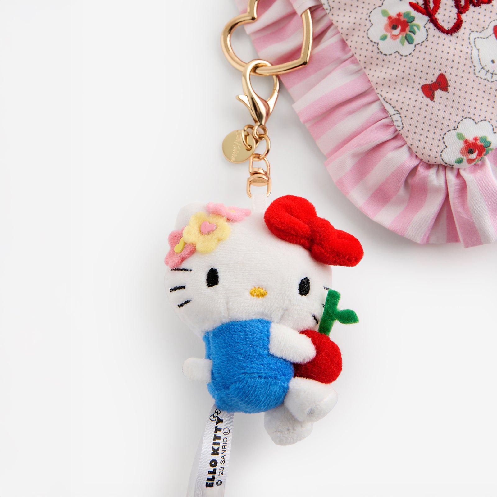Cath Kidston × Hello Kitty　フリルティッシュポーチ＆マスコットチャームセット Provence
