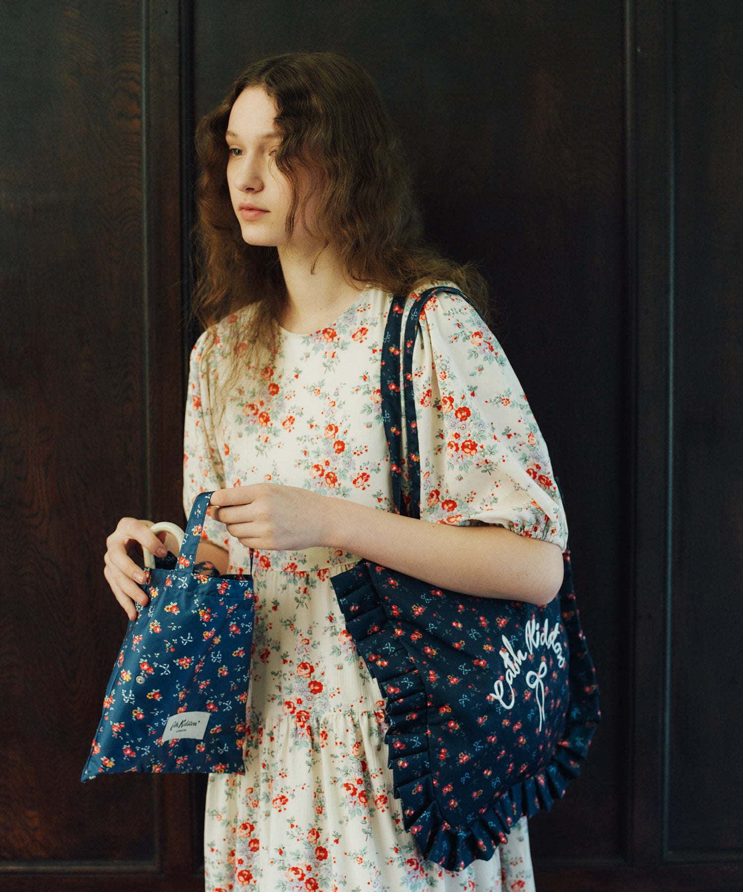 折り畳み傘 カーブハンドル Bows&Rose