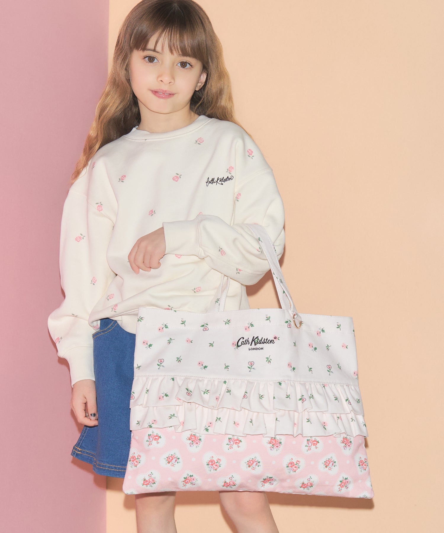 ダブルフリルレッスントートバッグ Lace Sprigs