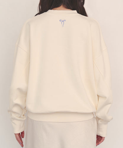 刺繍スウェットトップス Ribbon Floral