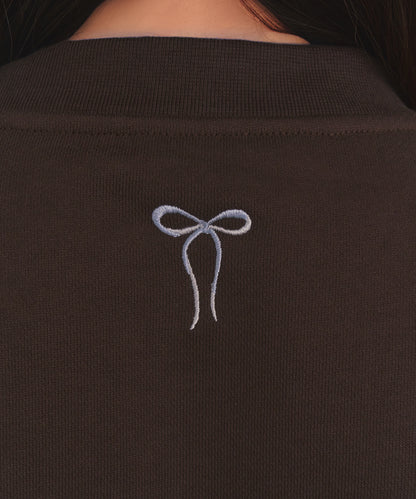 刺繍スウェットトップス Ribbon Floral