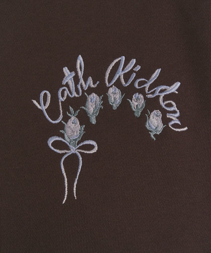 刺繍スウェットトップス Ribbon Floral