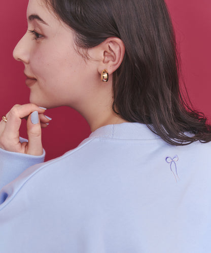 刺繍スウェットトップス Ribbon Floral