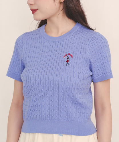 ショートスリーブライトニットトップス Queenie's London