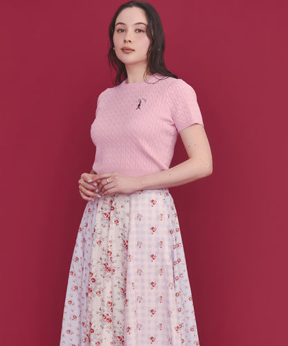 ショートスリーブライトニットトップス Queenie's London