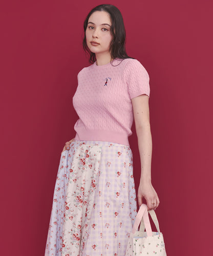 ショートスリーブライトニットトップス Queenie's London