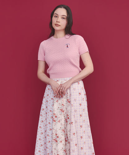 ショートスリーブライトニットトップス Queenie's London