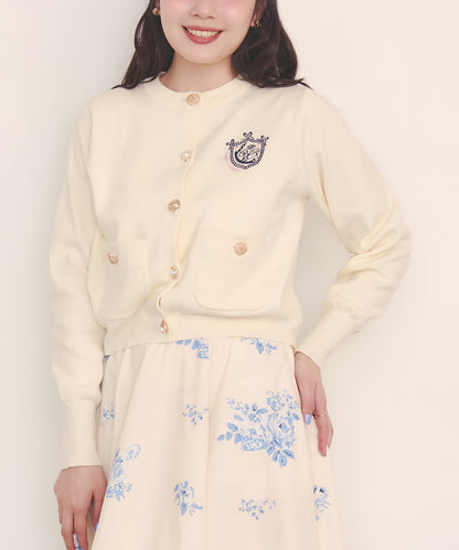 刺繍ニットカーディガンジャケット Love Notes