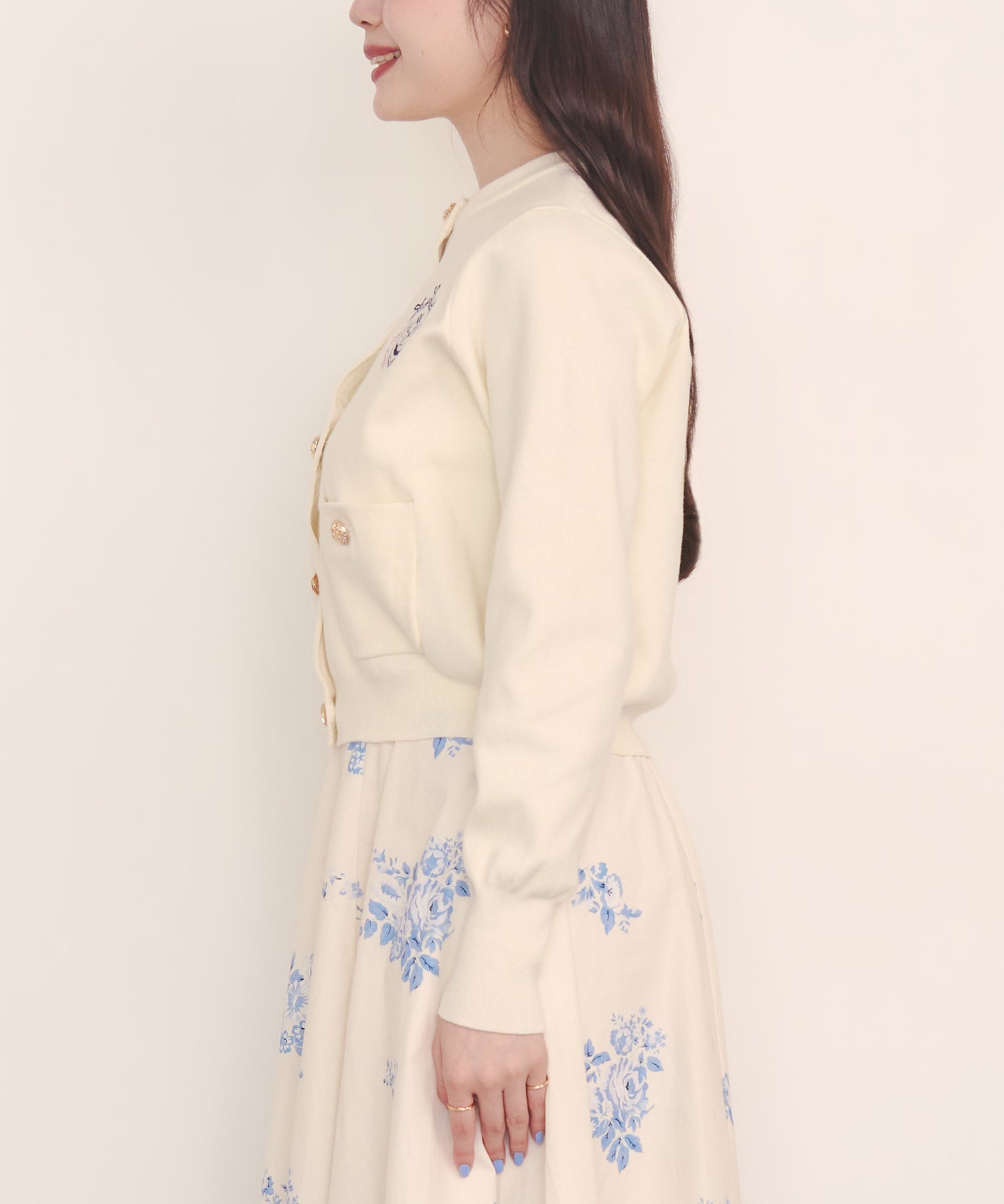 刺繍ニットカーディガンジャケット Love Notes