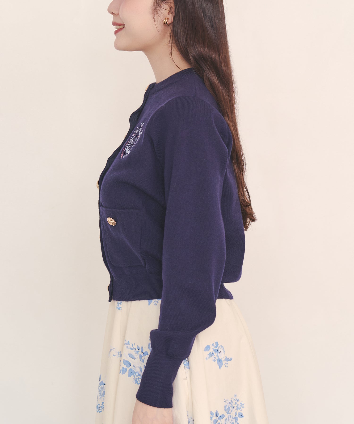 刺繍ニットカーディガンジャケット Love Notes