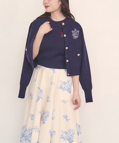 刺繍ニットカーディガンジャケット Love Notes