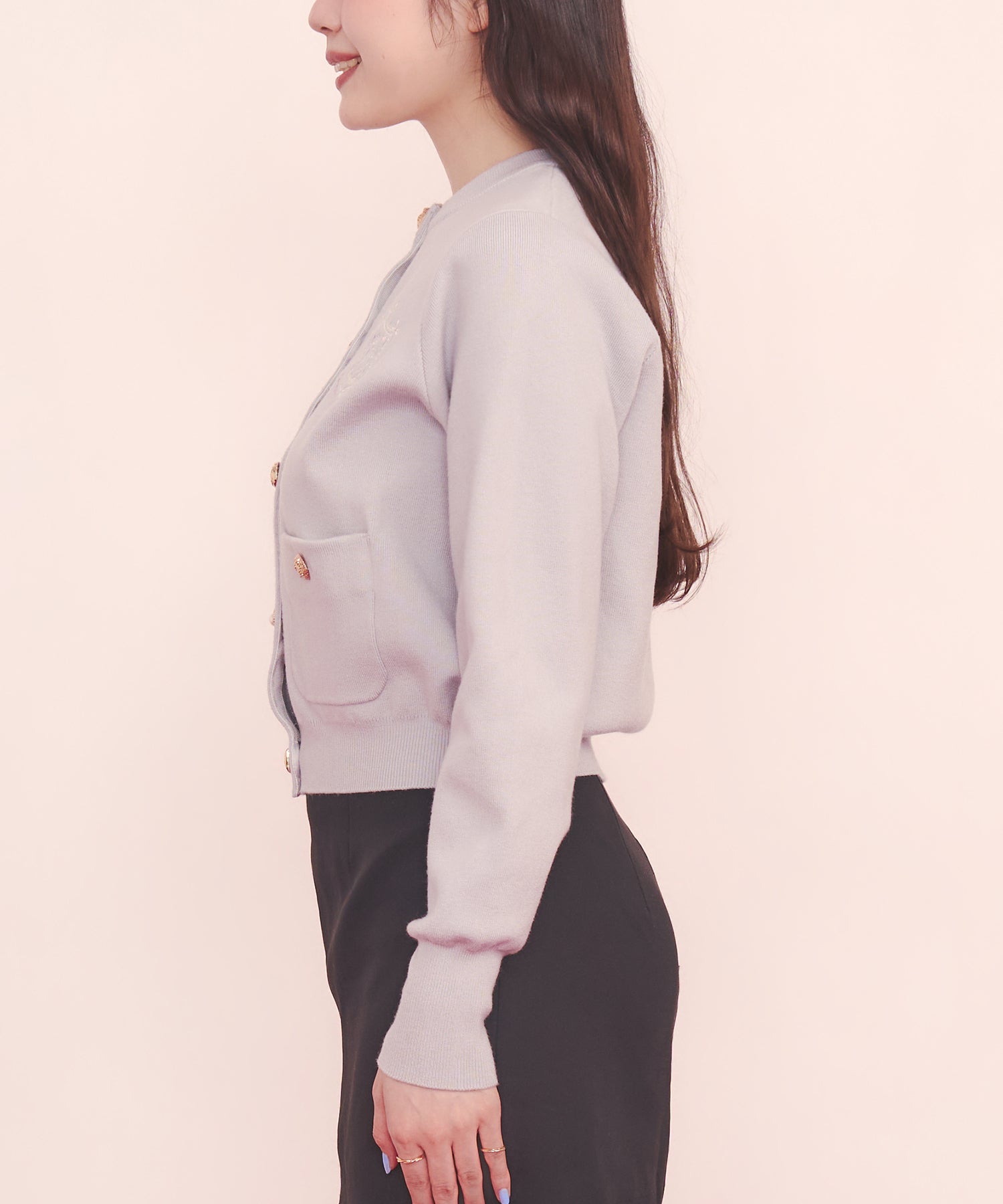 刺繍ニットカーディガンジャケット Love Notes