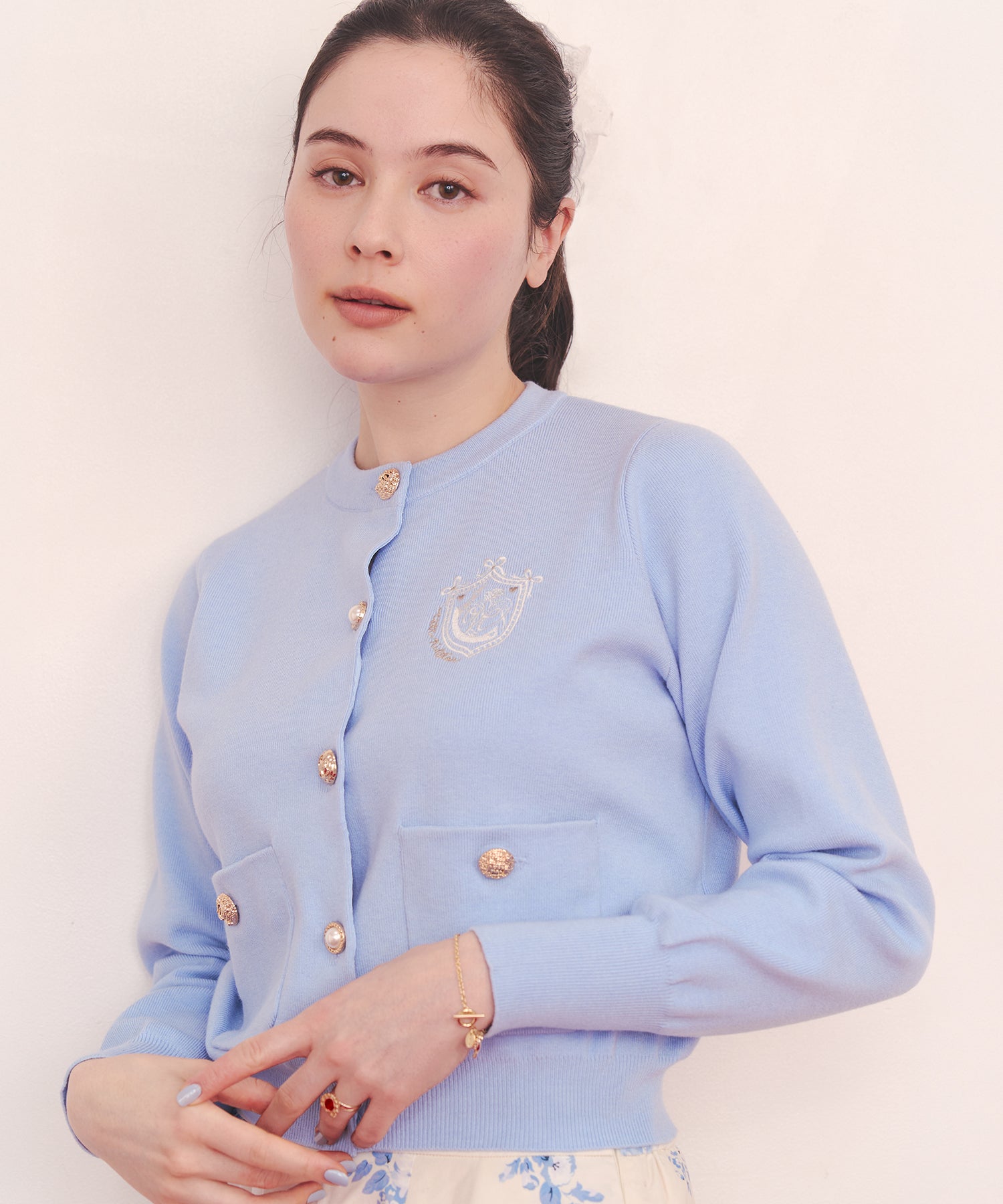 刺繍ニットカーディガンジャケット Love Notes