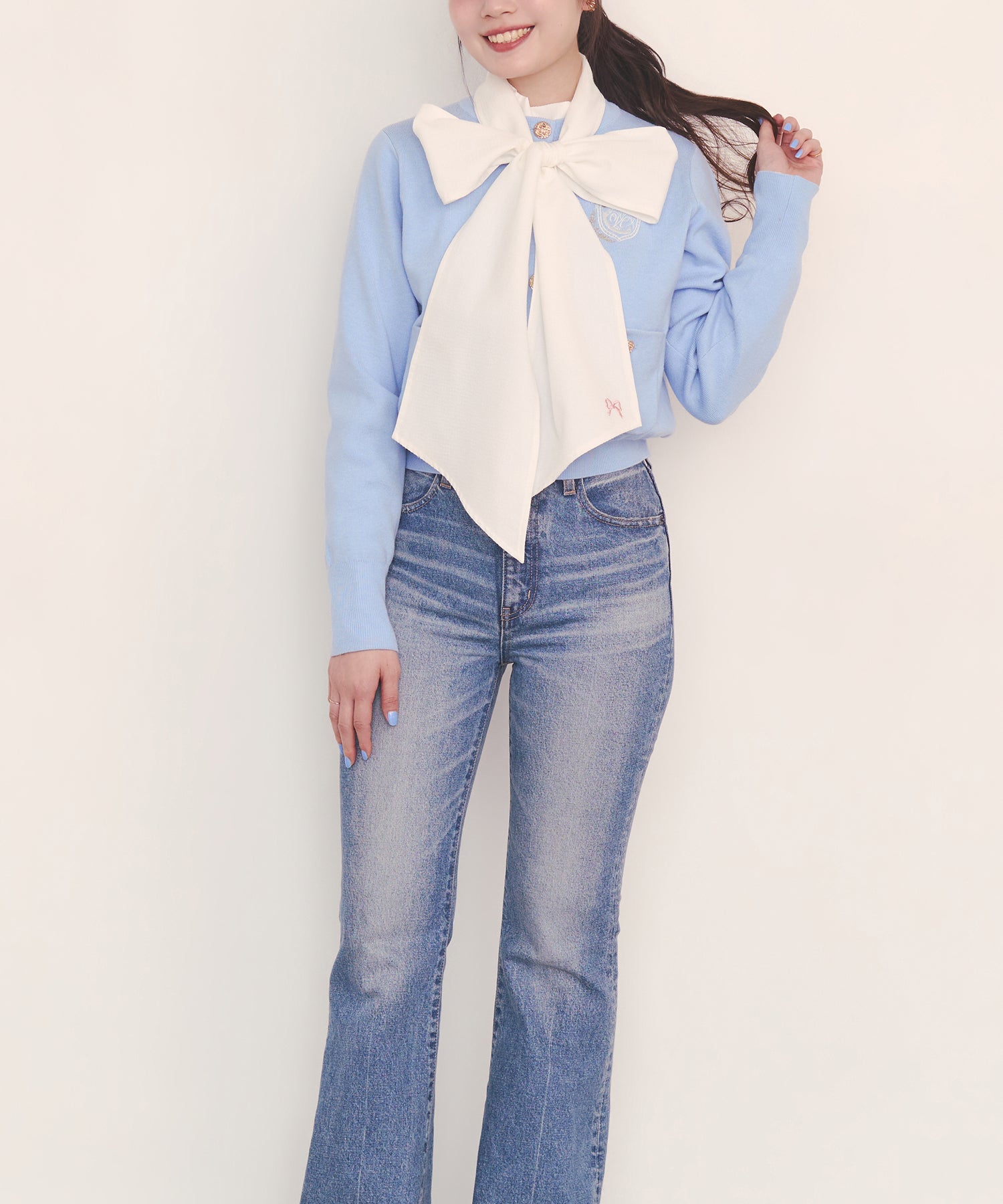 刺繍ニットカーディガンジャケット Love Notes