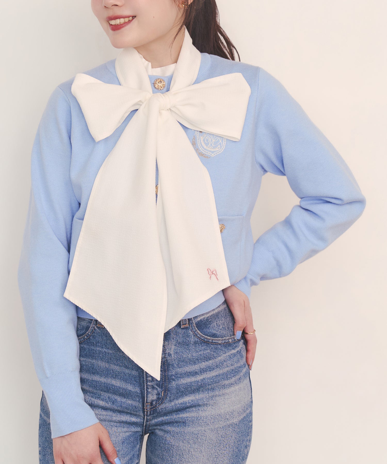 刺繍ニットカーディガンジャケット Love Notes