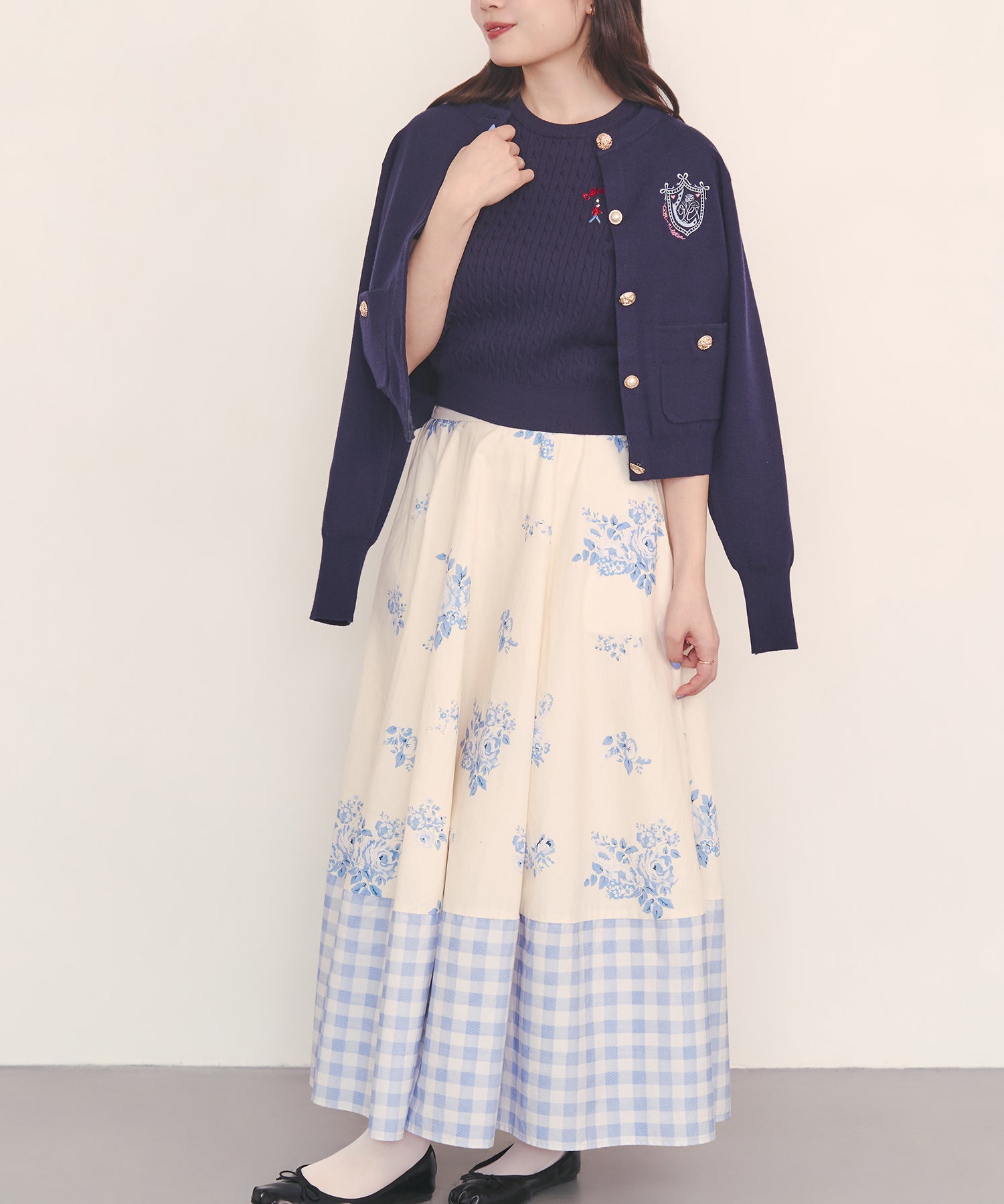 あちゃちゅむ　ウサギプリント ロングスカート ボリュームフレアスカート Bows&Rose | Cath Kidston 日本公式