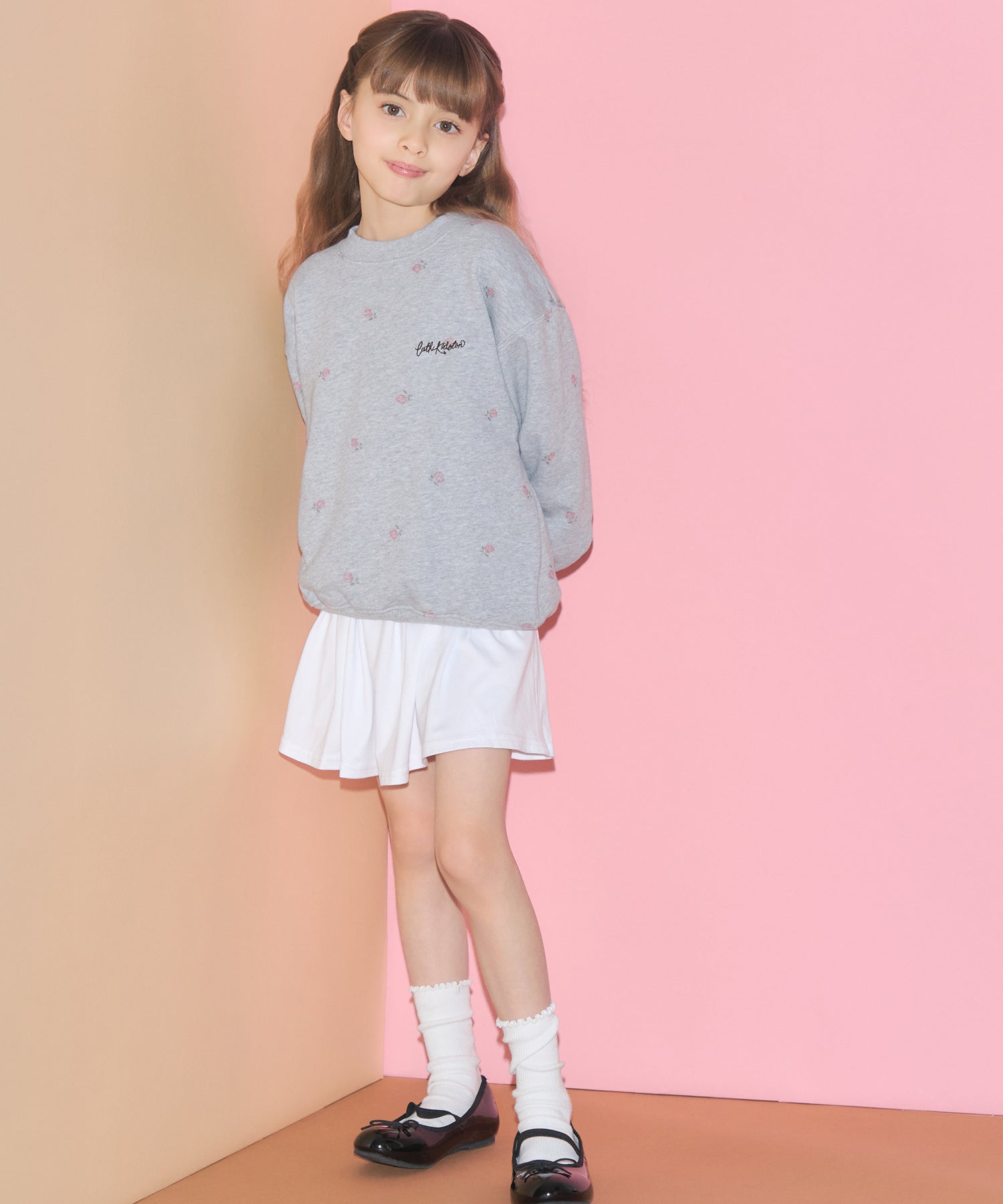 キッズ　総柄プリントスウェット Rose Embroidery