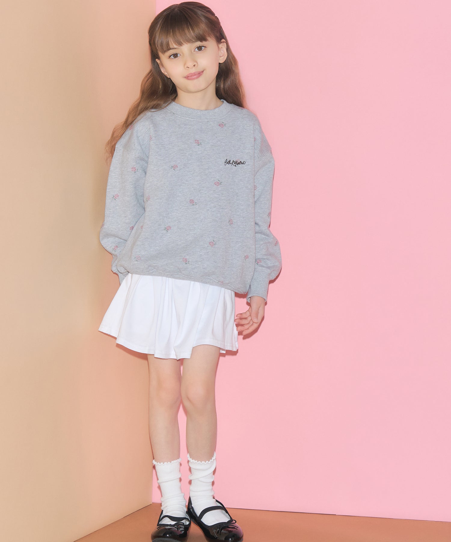 キッズ　総柄プリントスウェット Rose Embroidery