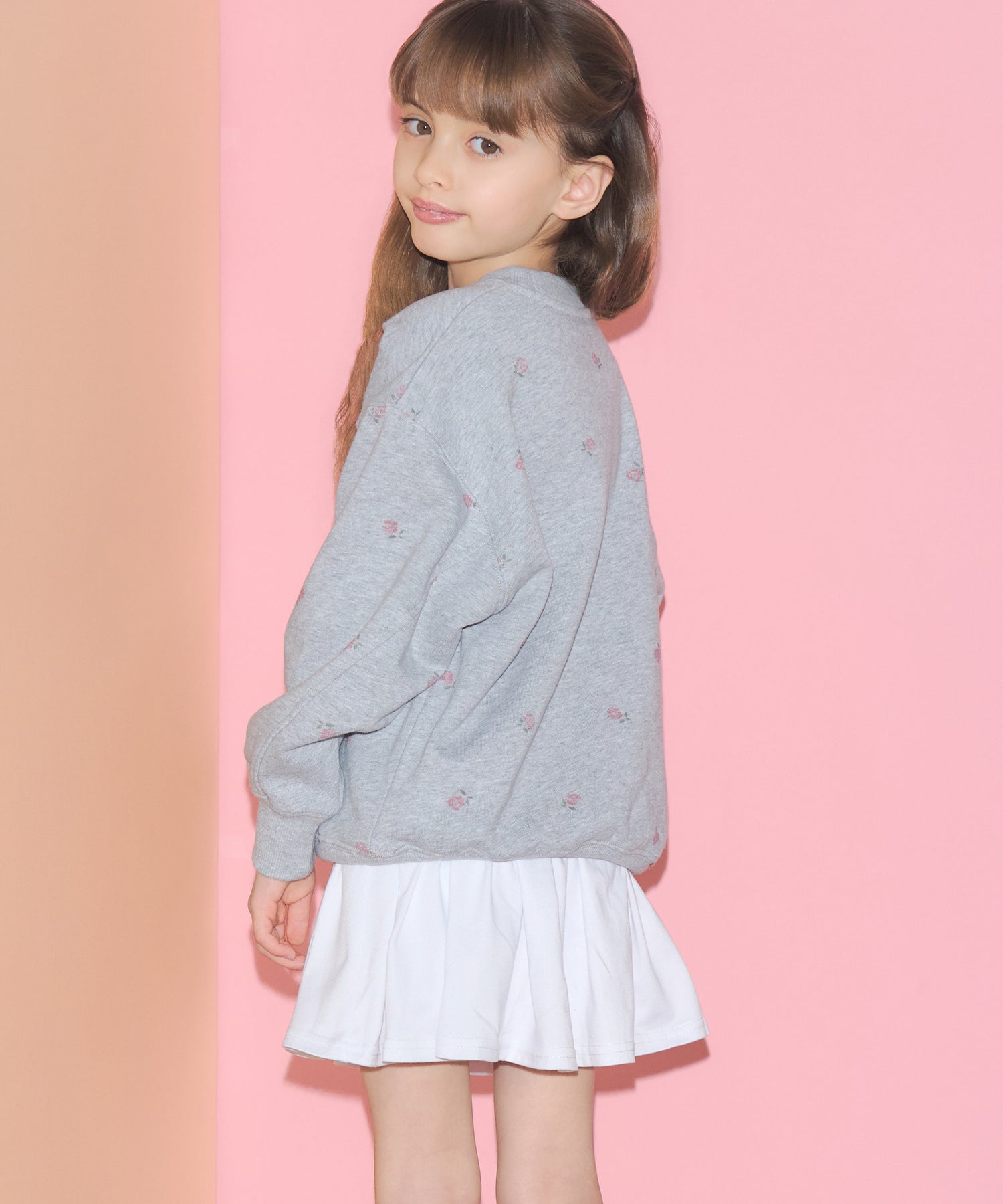 キッズ　総柄プリントスウェット Rose Embroidery