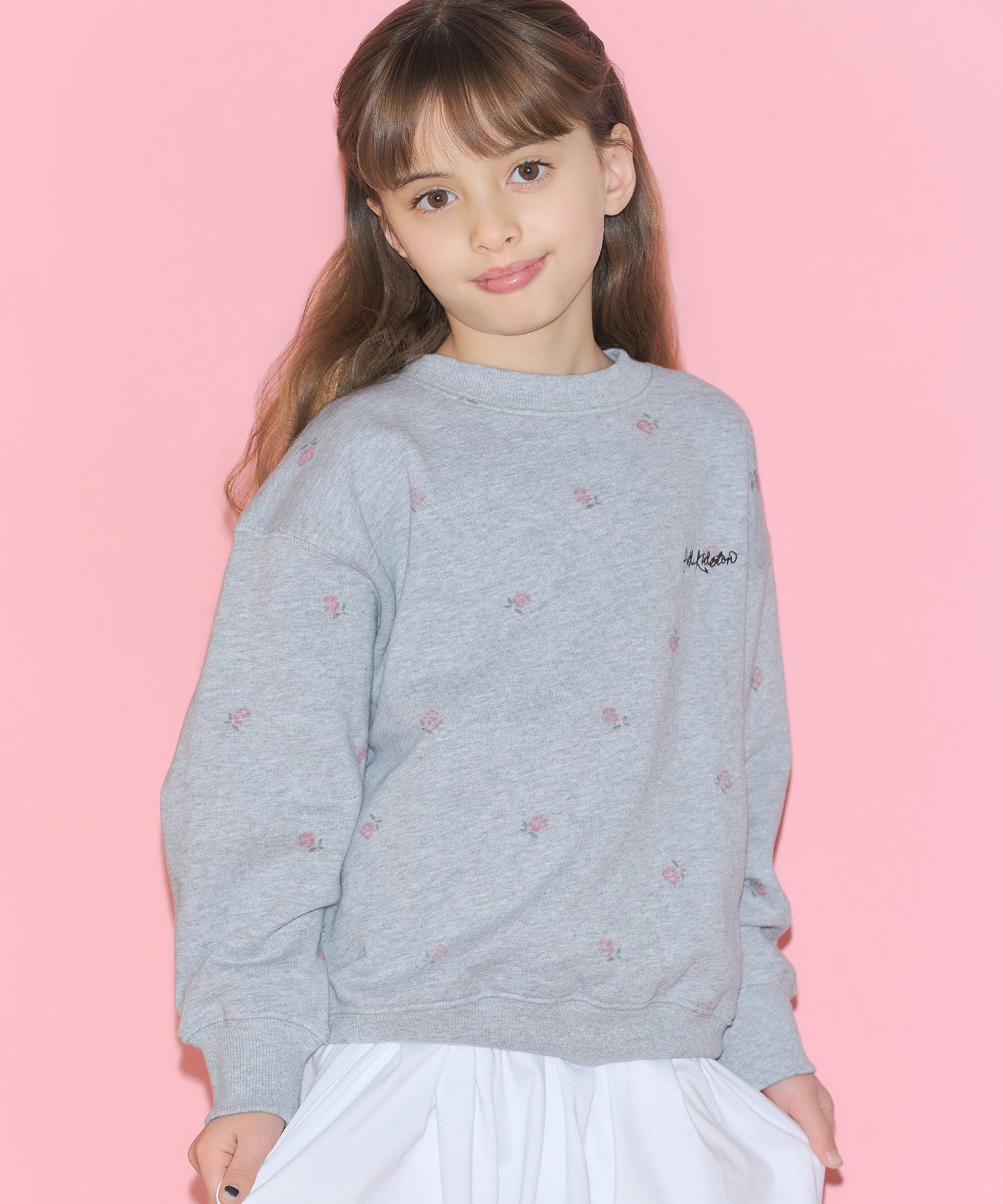 キッズ　総柄プリントスウェット Rose Embroidery