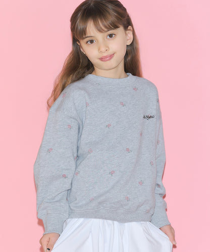 キッズ　総柄プリントスウェット Rose Embroidery
