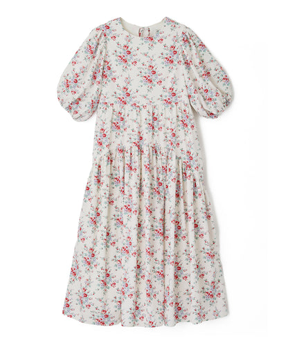 パフスリーブ ティアードワンピース