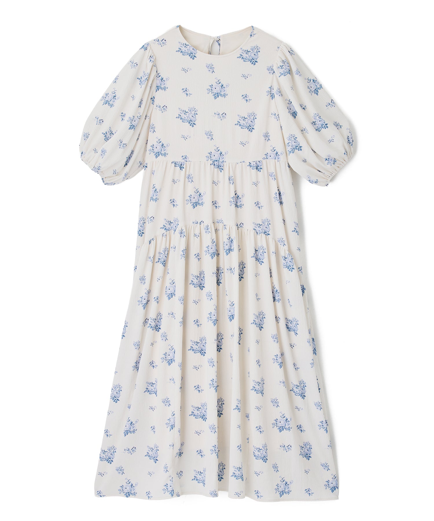 パフスリーブ ティアードワンピース