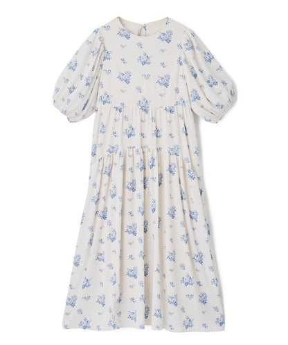 パフスリーブ ティアードワンピース