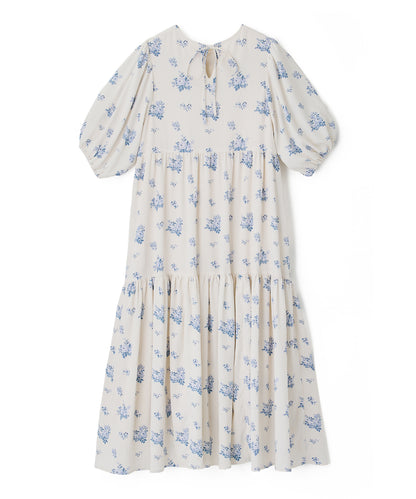 パフスリーブ ティアードワンピース