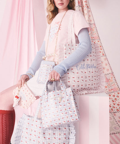 Cath Kidston × Hello Kitty スモールブックバッグ Gingham Provence