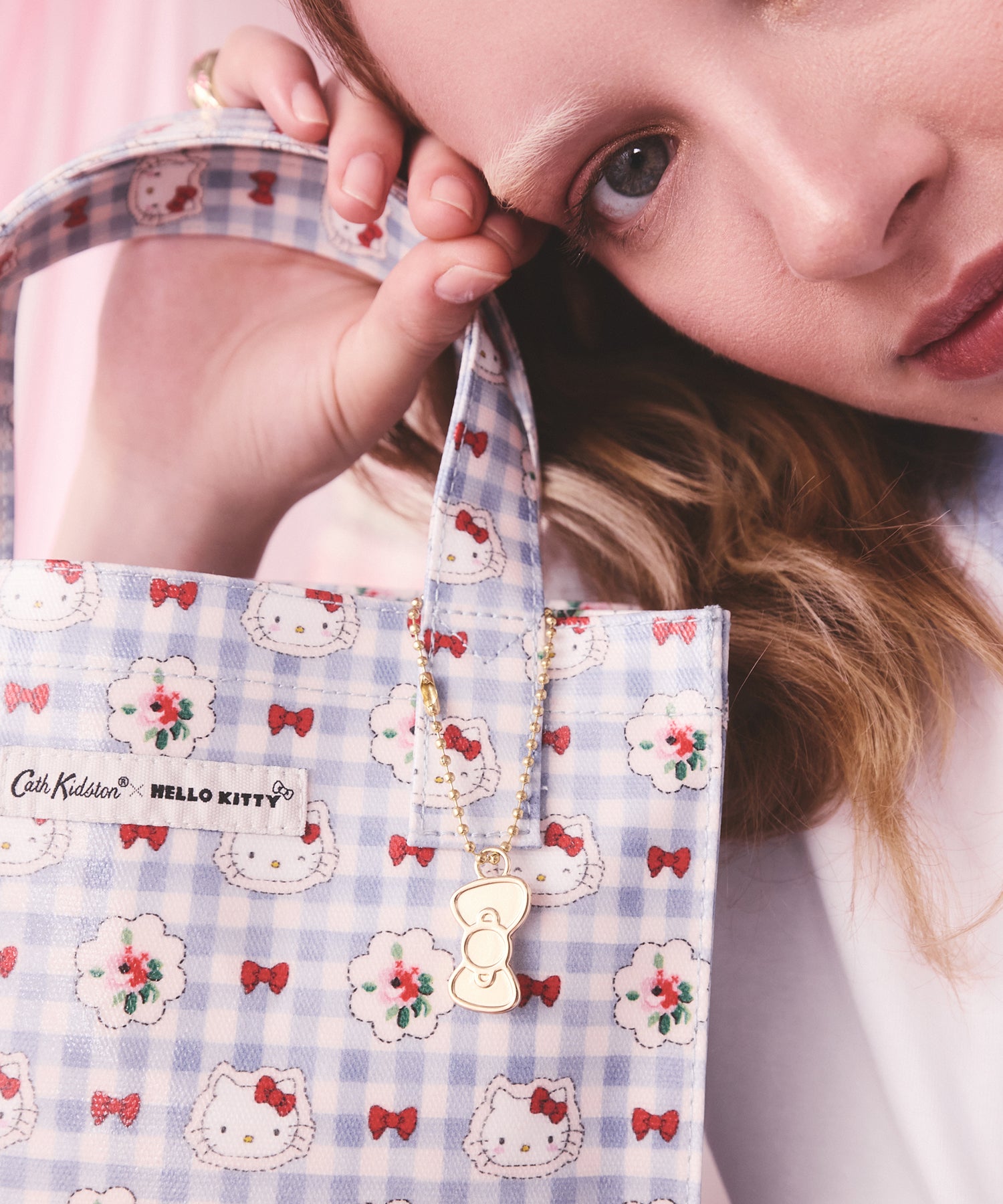 Cath Kidston × Hello Kitty スモールブックバッグ Gingham Provence