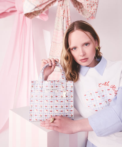 Cath Kidston × Hello Kitty スモールブックバッグ Gingham Provence