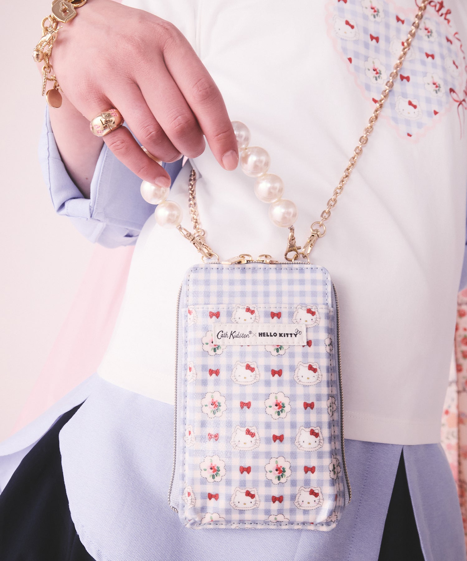 Cath Kidston × Hello Kitty マルチショルダーパース Gingham Provence