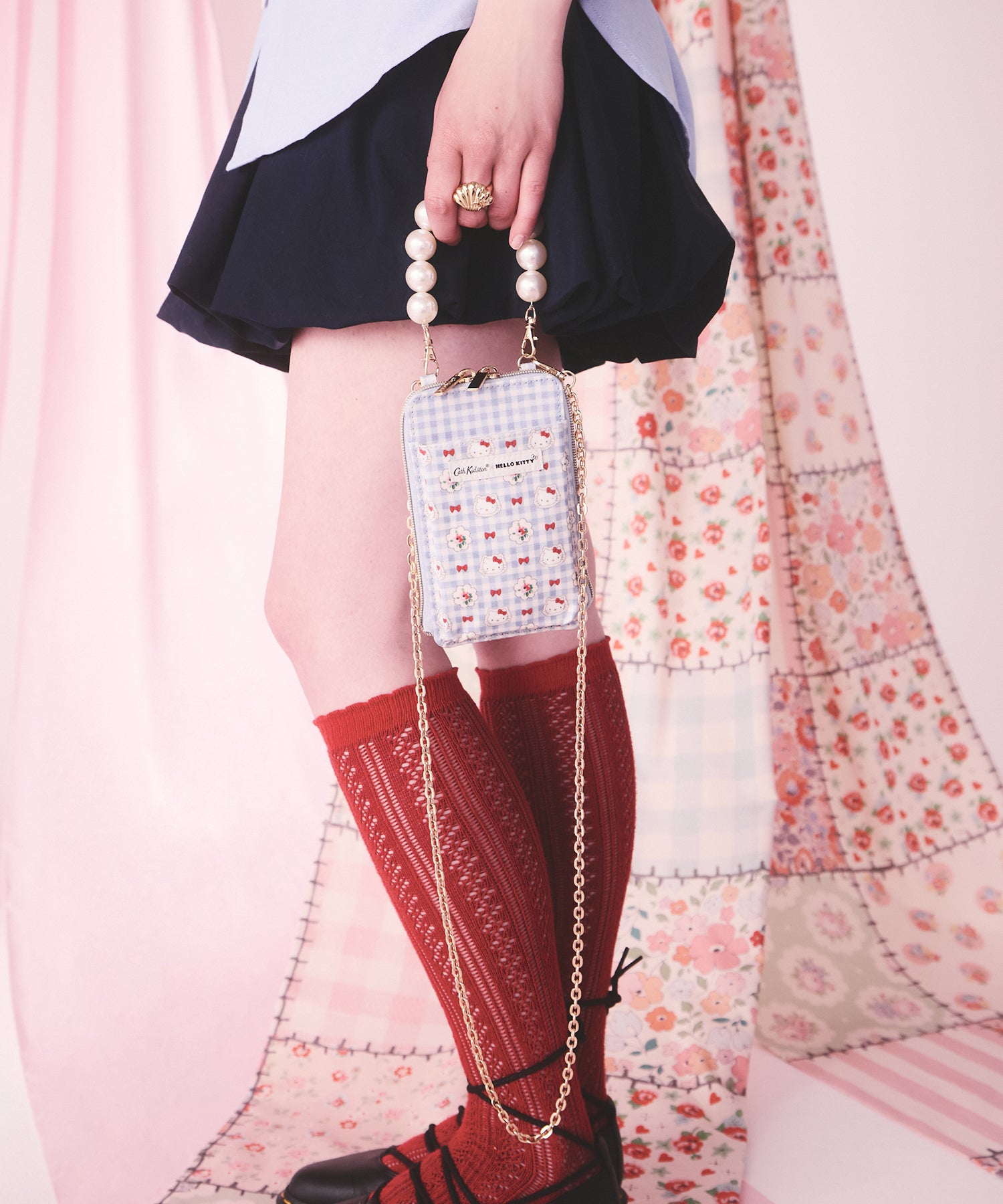 Cath Kidston × Hello Kitty マルチショルダーパース Gingham Provence