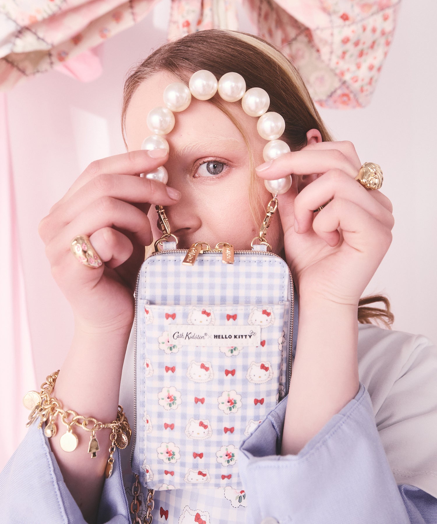Cath Kidston × Hello Kitty マルチショルダーパース Gingham Provence