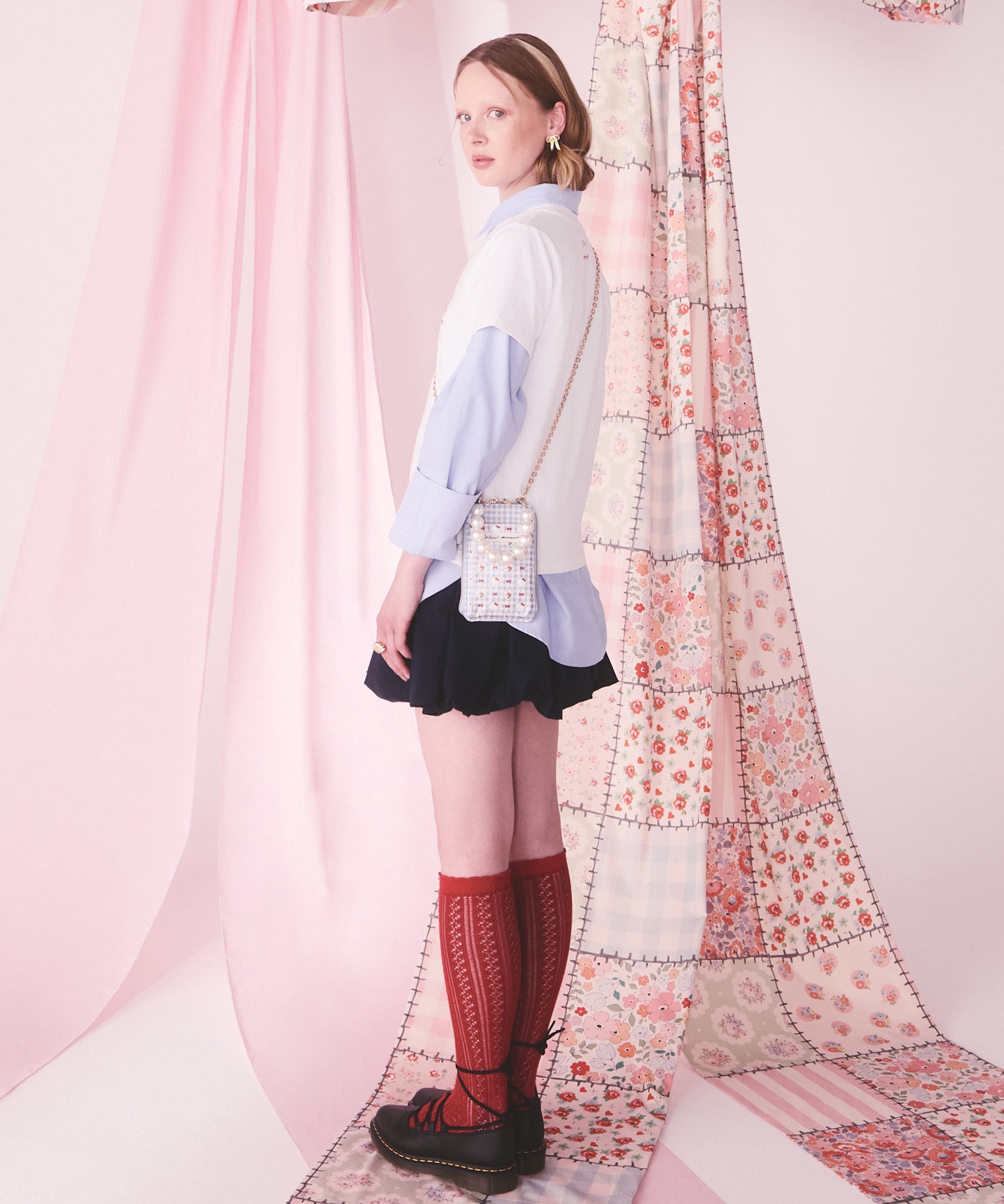 Cath Kidston × Hello Kitty マルチショルダーパース Gingham Provence