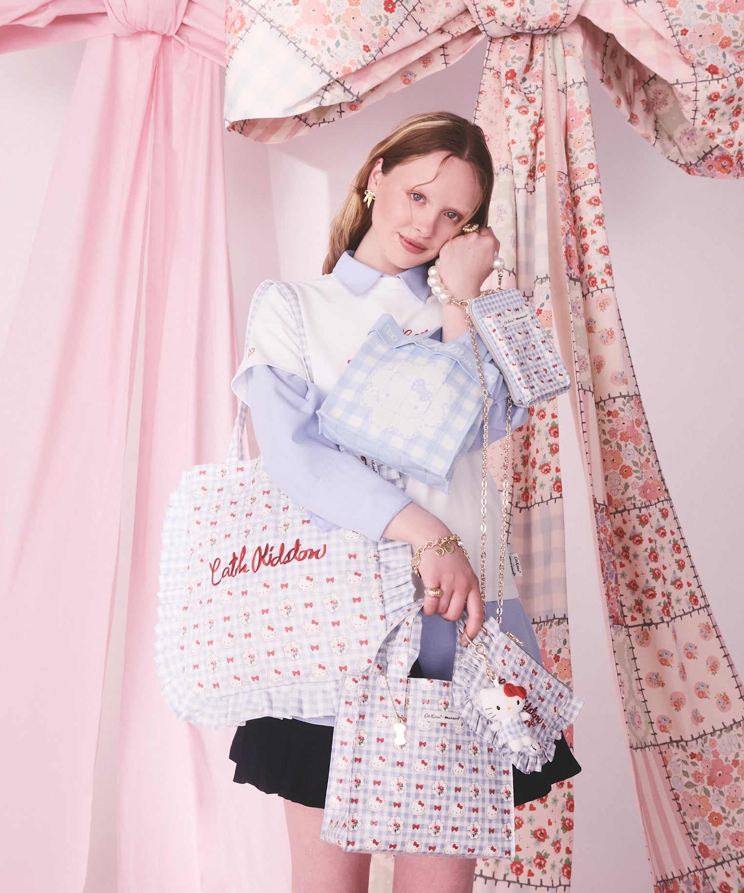 Cath Kidston × Hello Kitty フリルトートバッグ