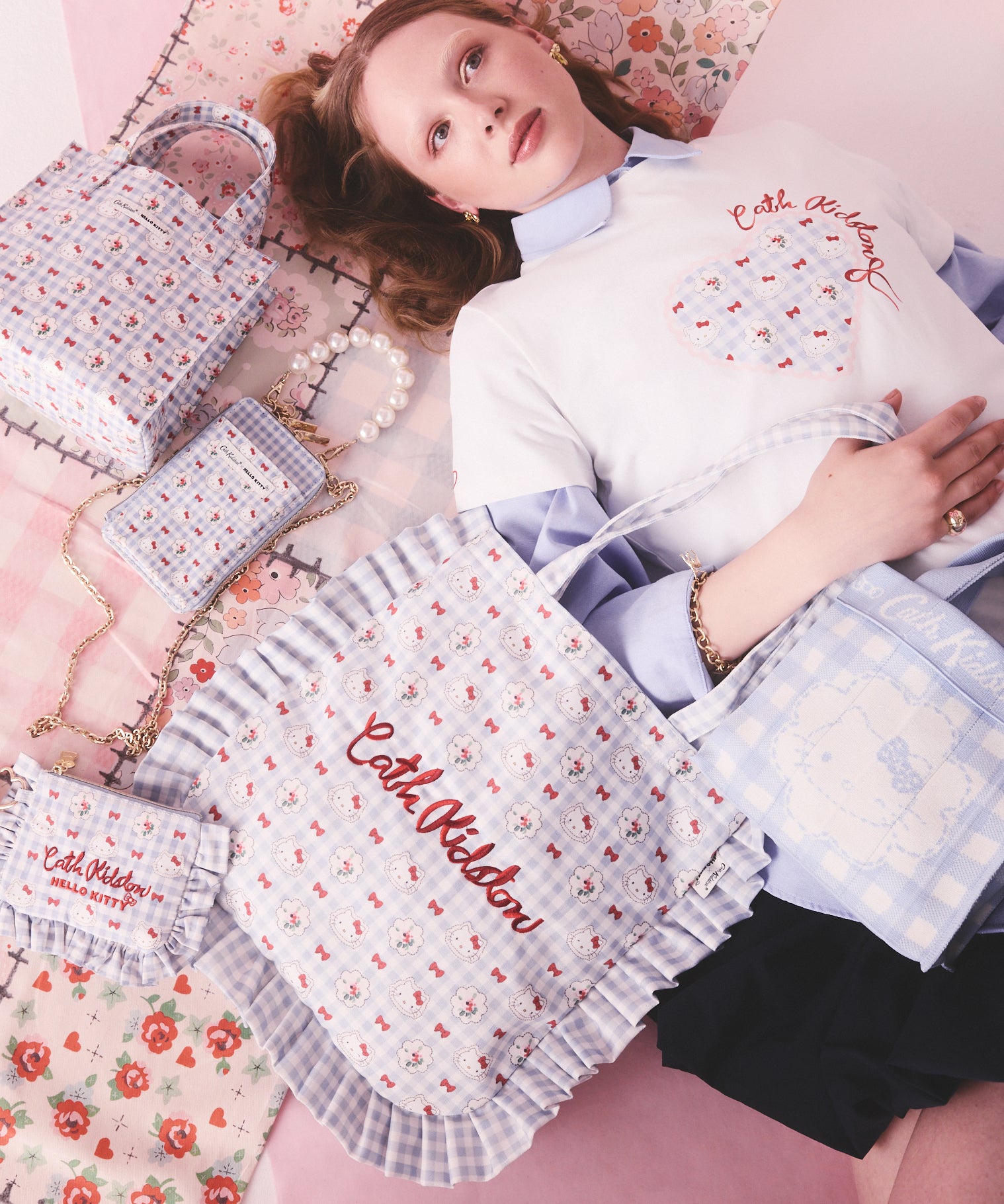 Cath Kidston × Hello Kitty フリルトートバッグ