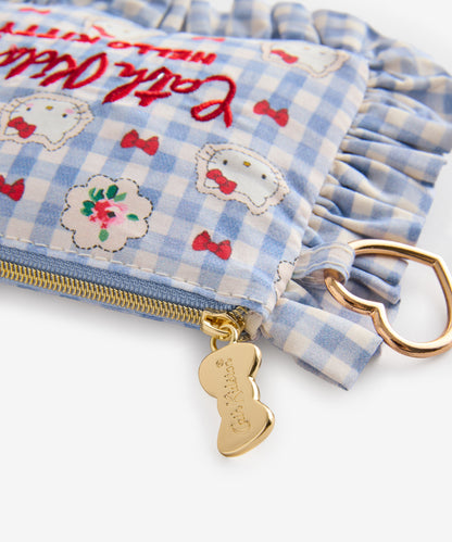 Cath Kidston × Hello Kitty フリルティッシュポーチ＆マスコットチャームセット