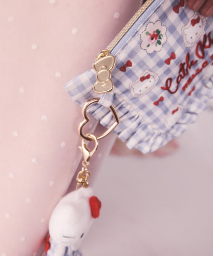 Cath Kidston × Hello Kitty フリルティッシュポーチ＆マスコットチャームセット