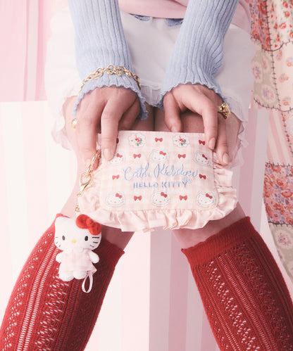 Cath Kidston × Hello Kitty フリルティッシュポーチ＆マスコットチャームセット