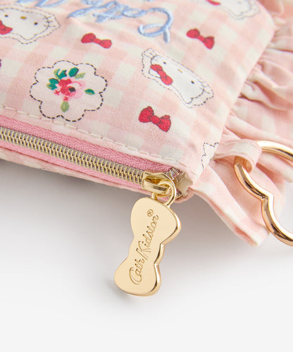 Cath Kidston × Hello Kitty フリルティッシュポーチ＆マスコットチャームセット