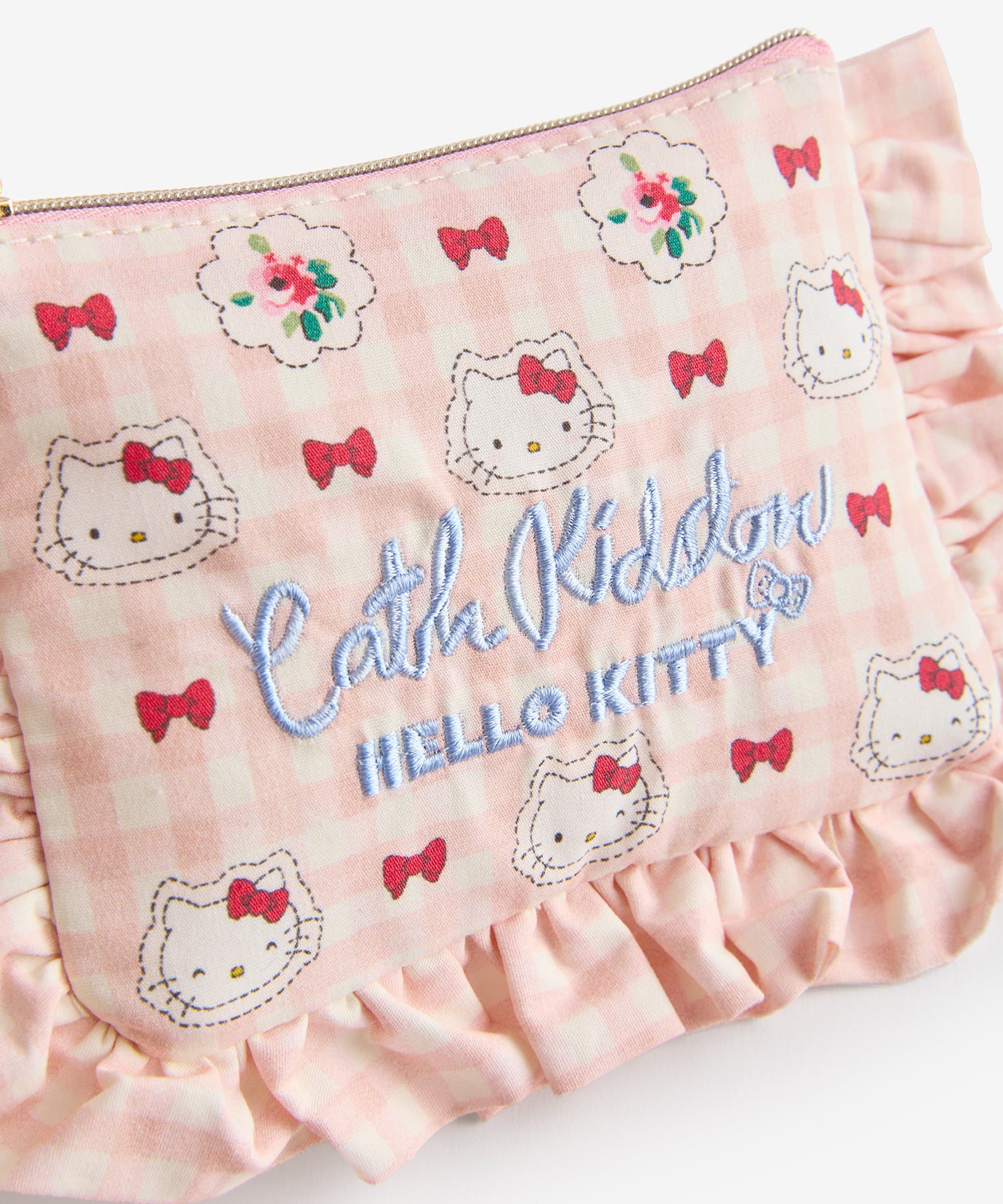 Cath Kidston × Hello Kitty フリルティッシュポーチ＆マスコットチャームセット