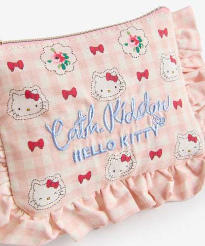 Cath Kidston × Hello Kitty フリルティッシュポーチ＆マスコットチャームセット